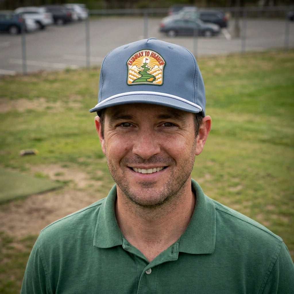 Fairway To Heaven rope hat — worn by a golfer