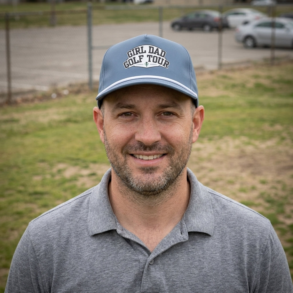 Girl Dad Golf Tour rope hat — worn by a golf dad