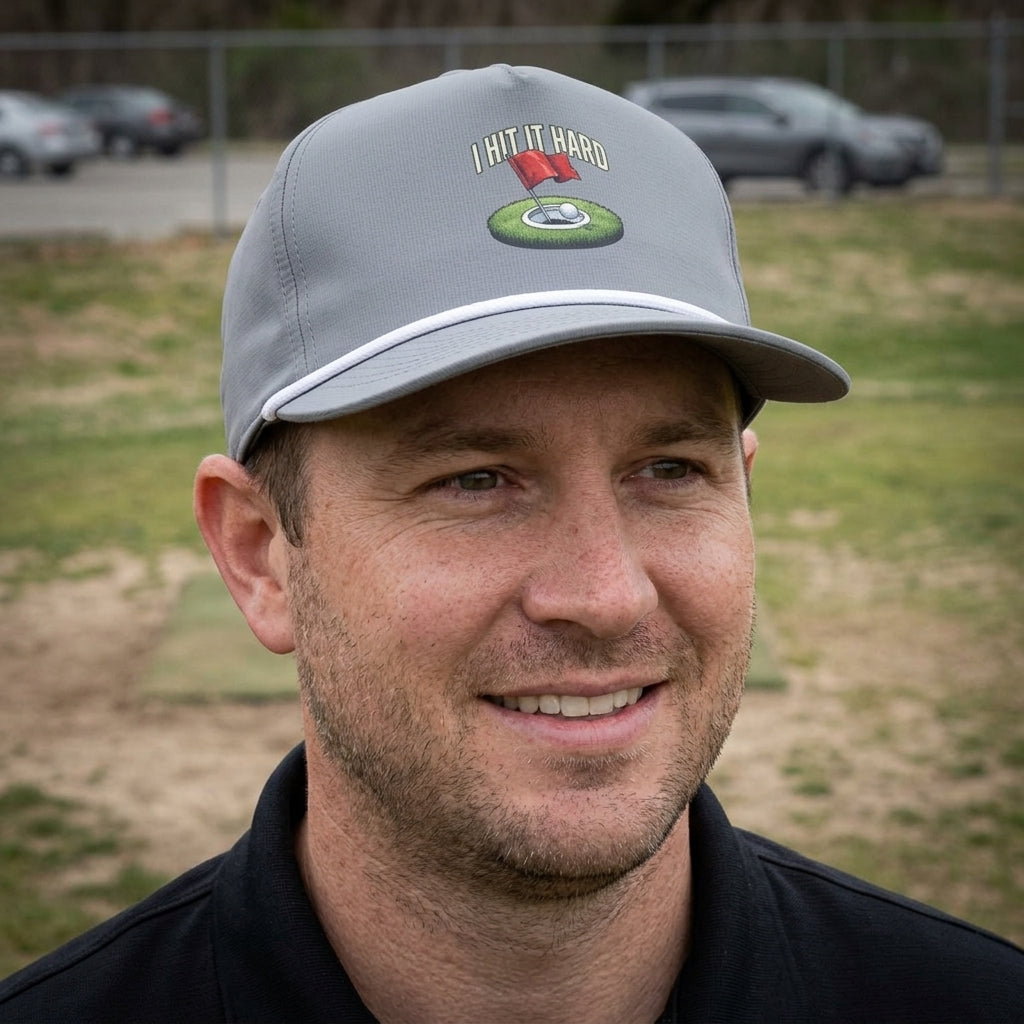 I Hit It Hard rope hat — lifestyle photo