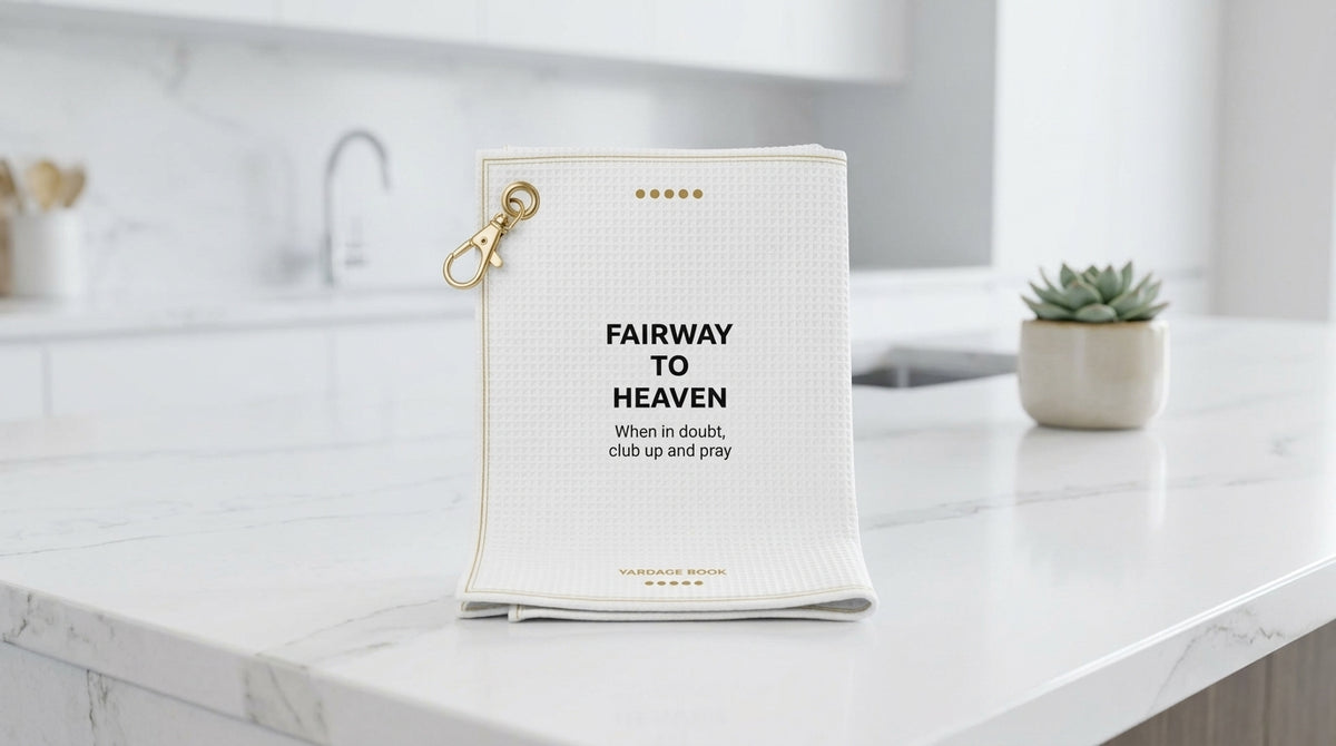 Fairway To Heaven golf towel — lifestyle photo 3