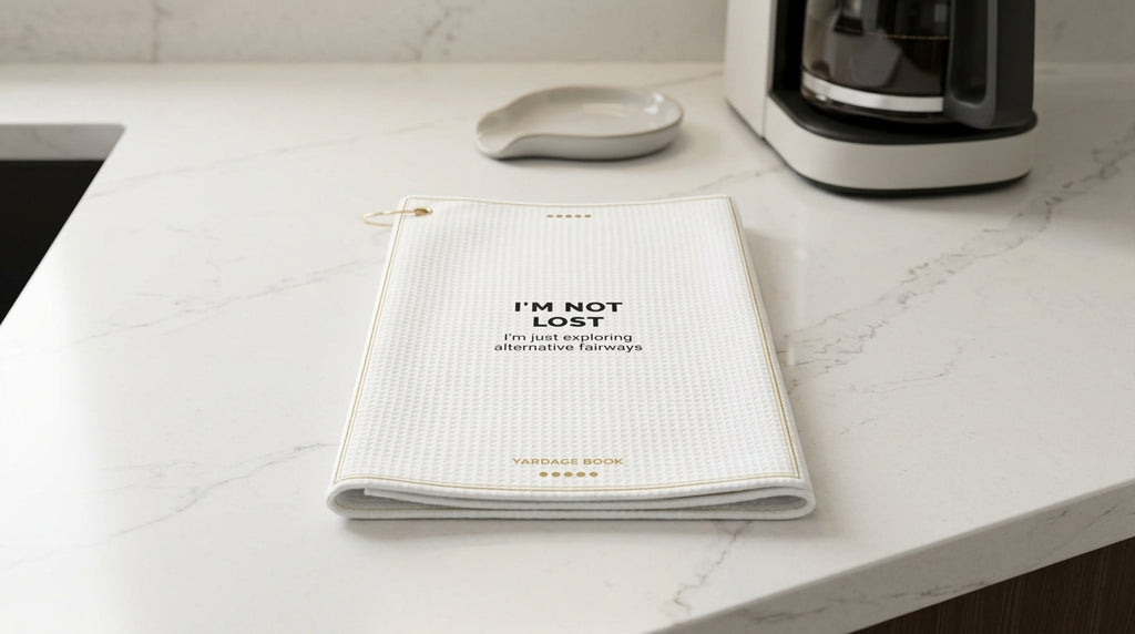 I'm Not Lost funny golf towel — lifestyle photo 2
