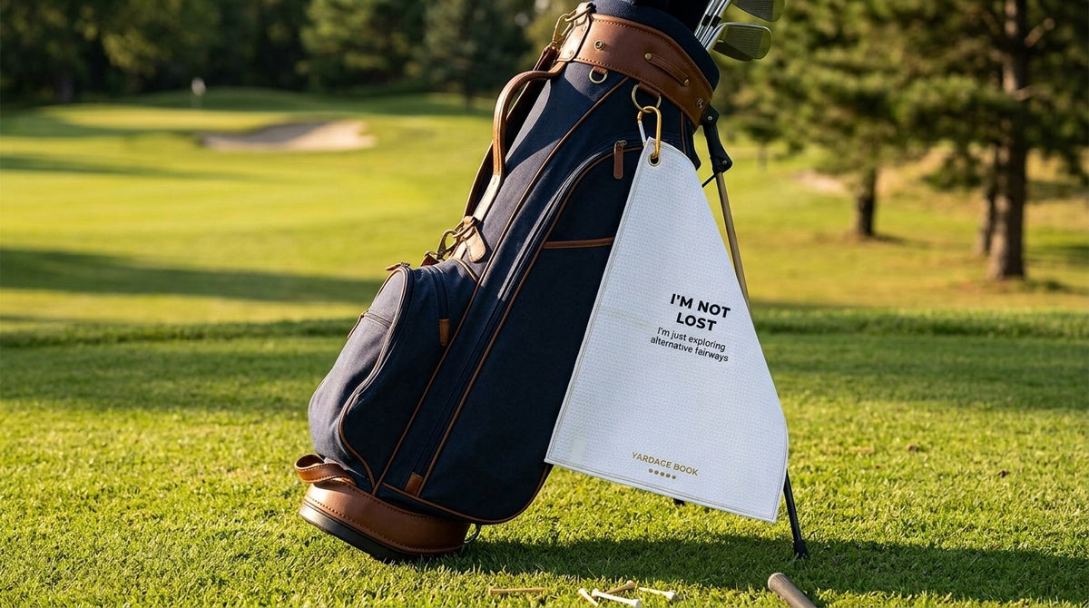 I'm Not Lost funny golf towel — lifestyle photo 3