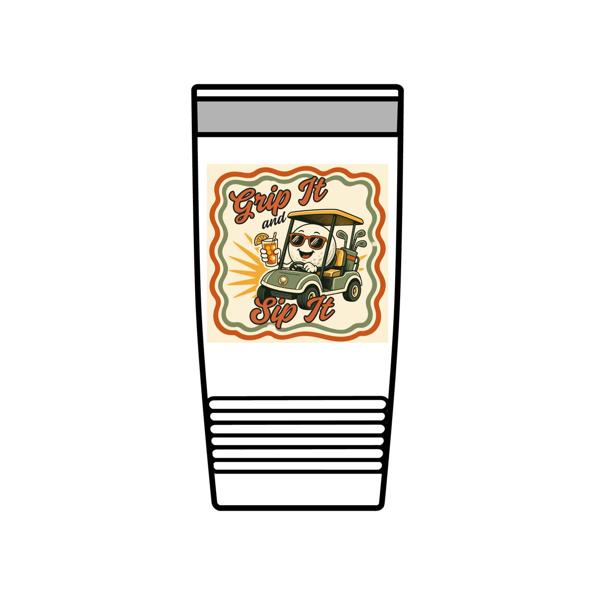Grip It & Sip It 20oz insulated golf tumbler — White