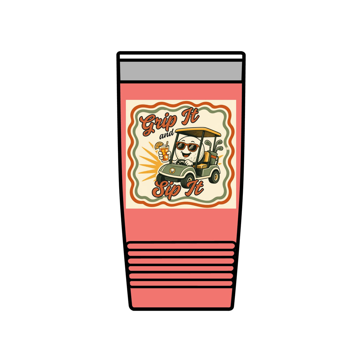 Grip It & Sip It 20oz insulated golf tumbler — Coral