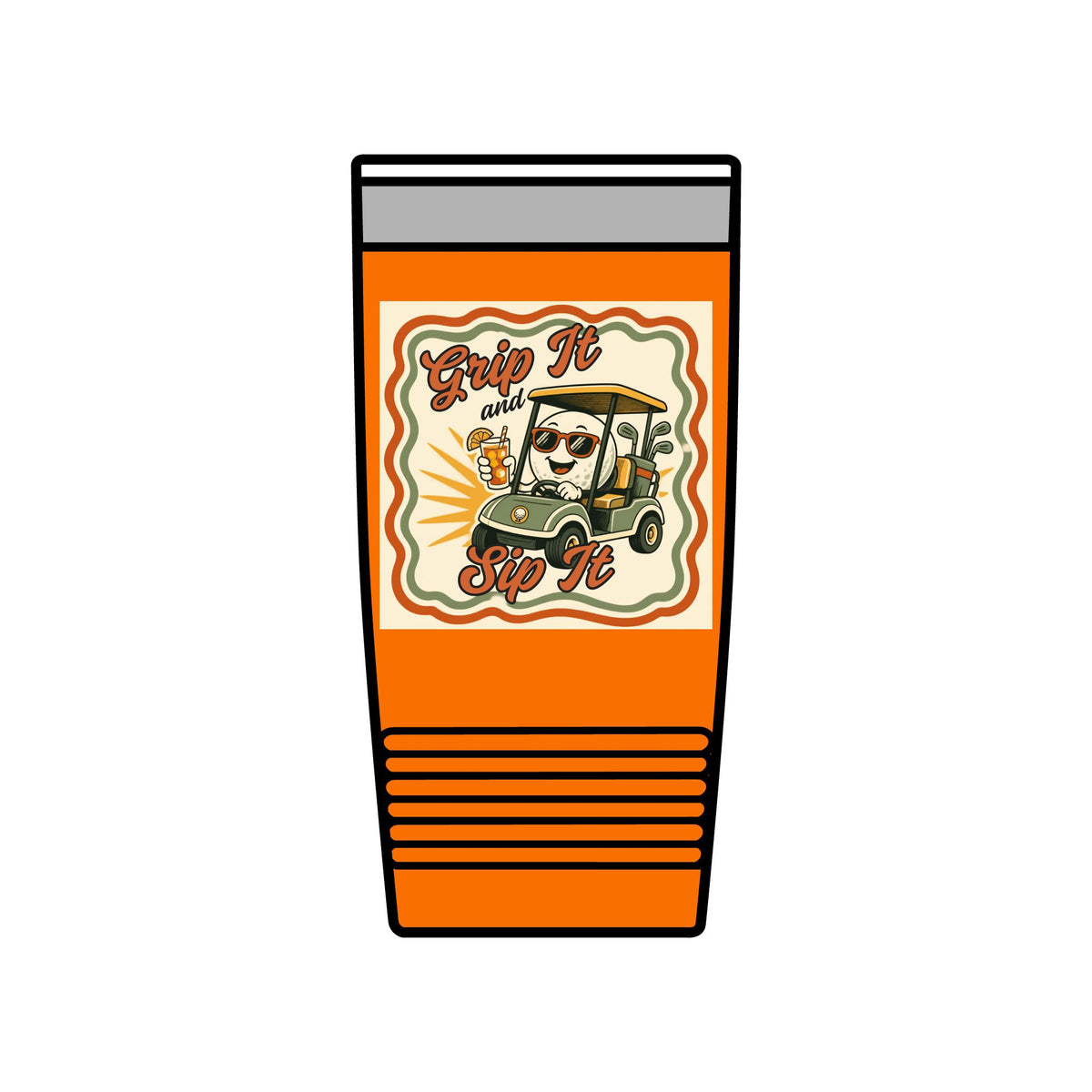 Grip It & Sip It 20oz insulated golf tumbler — Orange