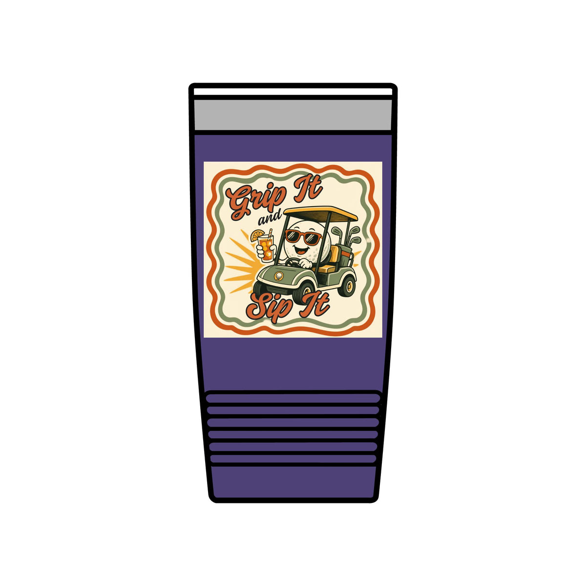 Grip It & Sip It 20oz insulated golf tumbler — Dark Purple