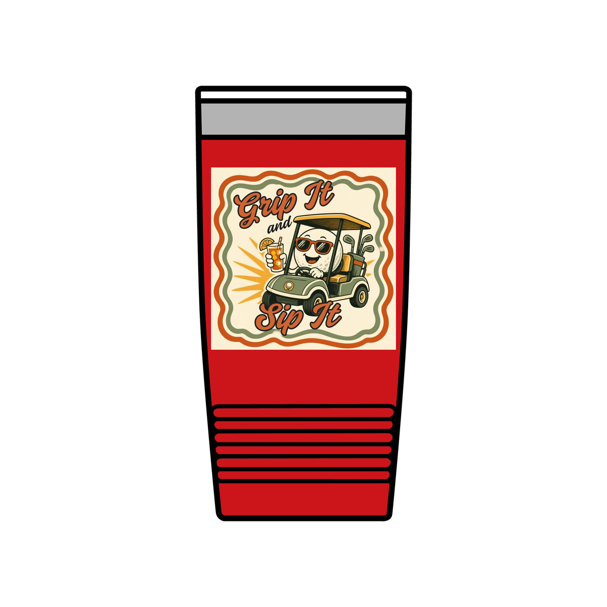 Grip It & Sip It 20oz insulated golf tumbler — Red