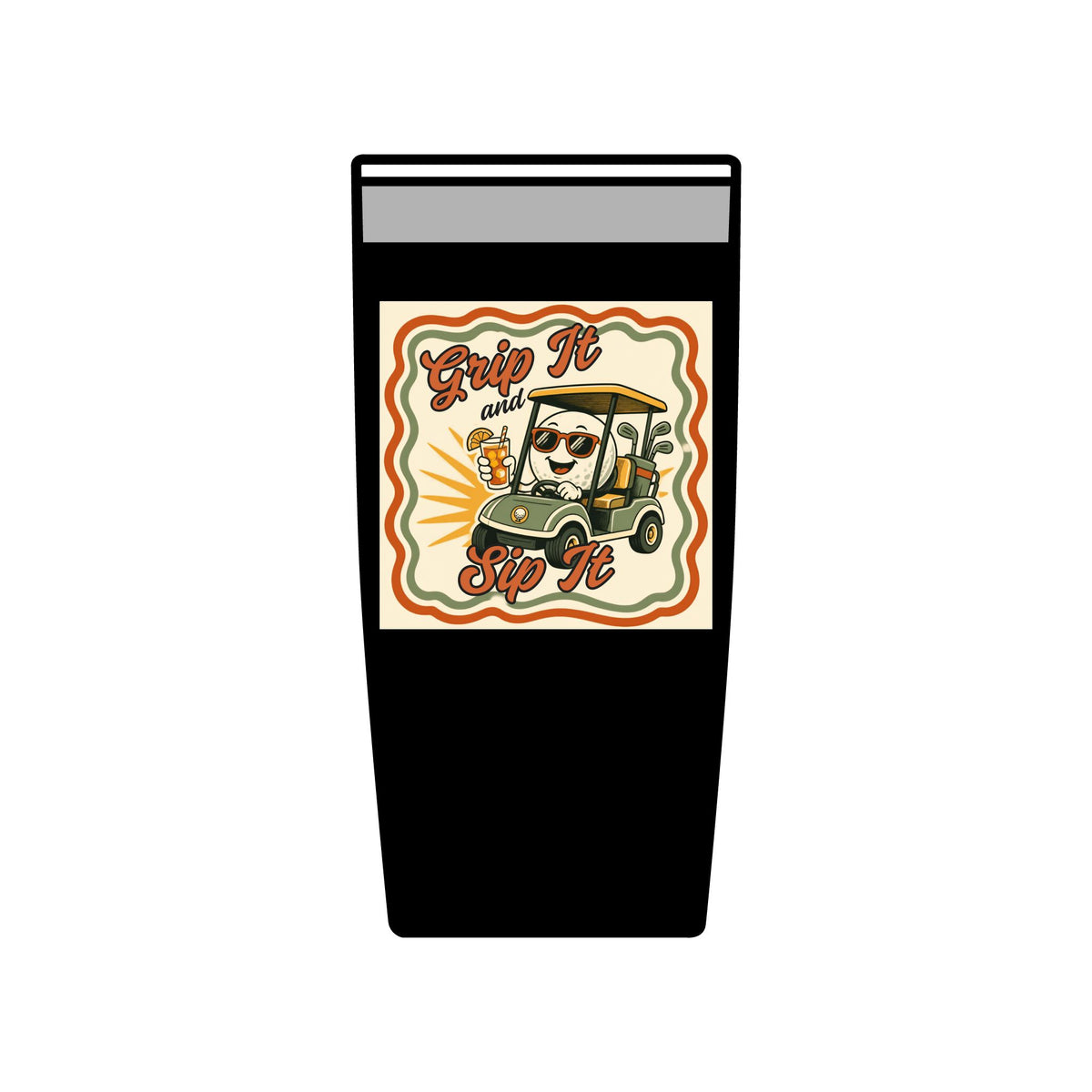 Grip It & Sip It 20oz insulated golf tumbler — Black
