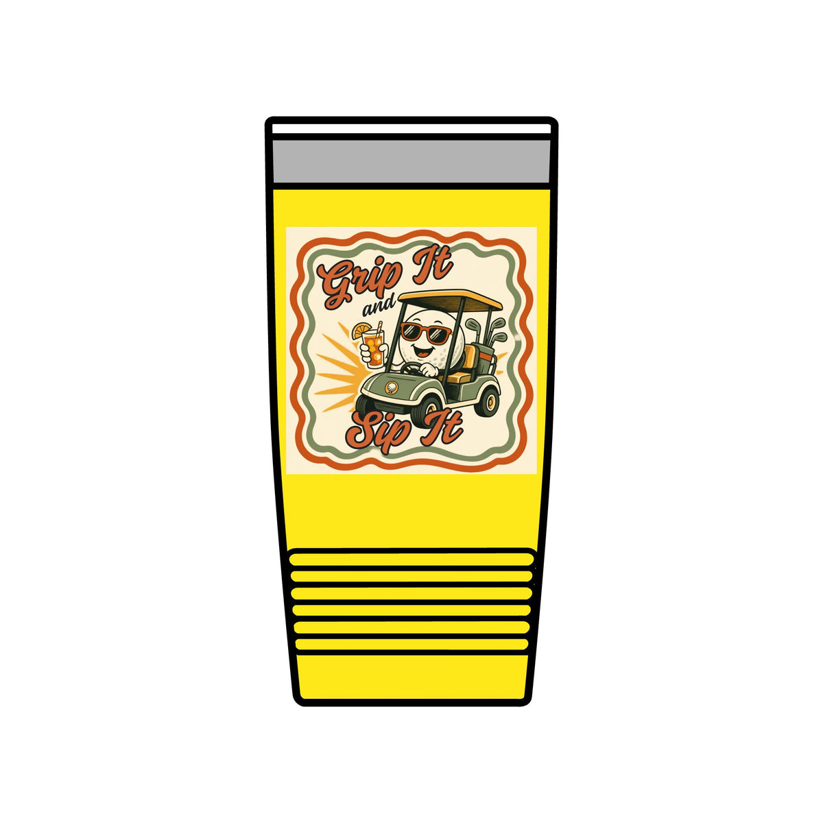 Grip It & Sip It 20oz insulated golf tumbler — Yellow