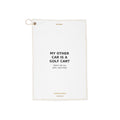 My Other Car Is A Golf Cart golf towel — flat product view with brass grommet