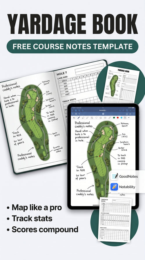 Course Notes Template yardage book — digital guide cover