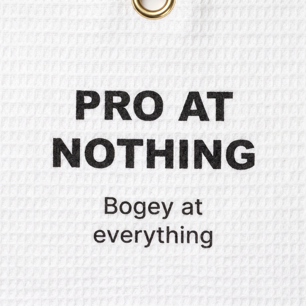 Pro At Nothing golf towel — print close-up (cart drawer thumbnail)